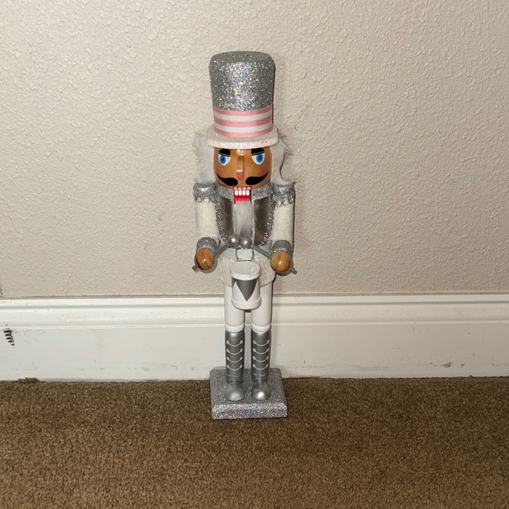 Silver and White Nutcracker Figurine